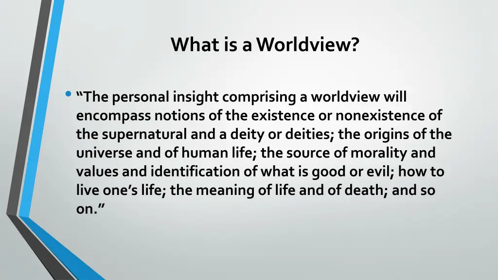 what is a worldview 2