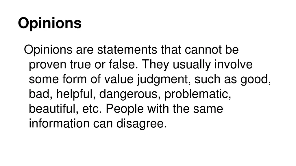 opinions