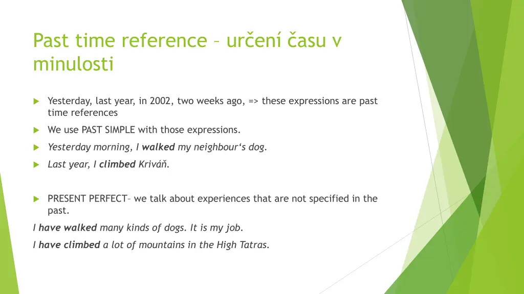 past time reference ur en asu v minulosti