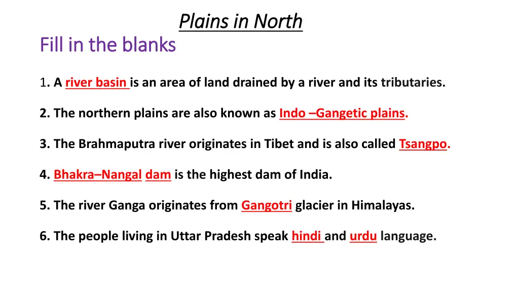 plains in north plains in north