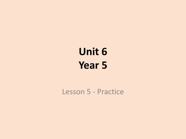 unit 6 year 5