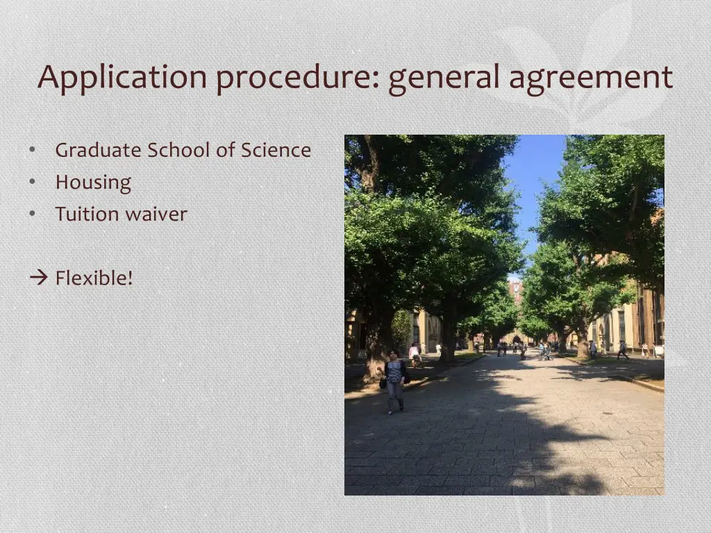 application procedure general agreement