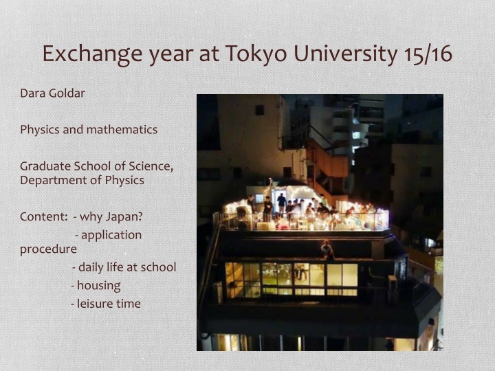 exchange year at tokyo university 15 16