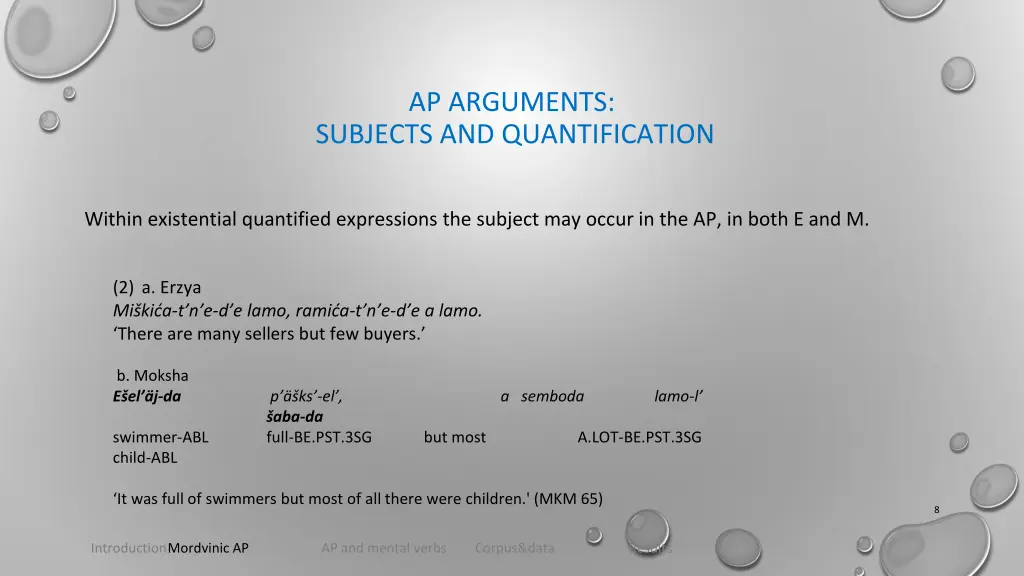 ap arguments subjects and quantification