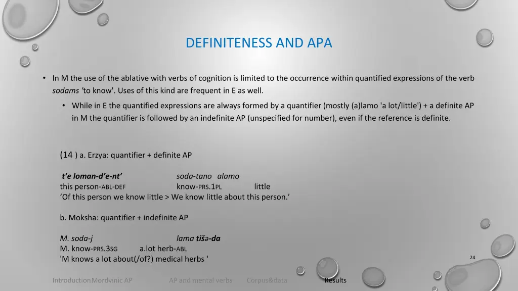 definiteness and apa