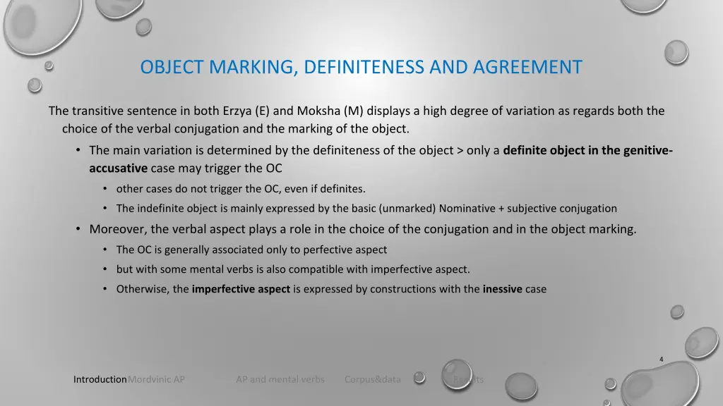 object marking definiteness and agreement