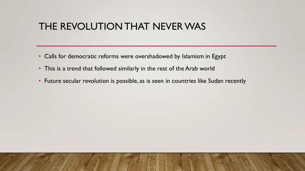 the revolution that never was