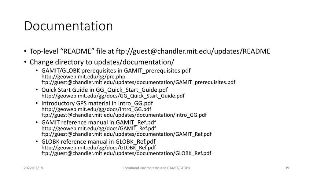 documentation