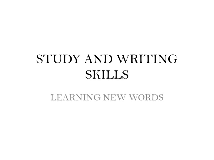 study and writing skills