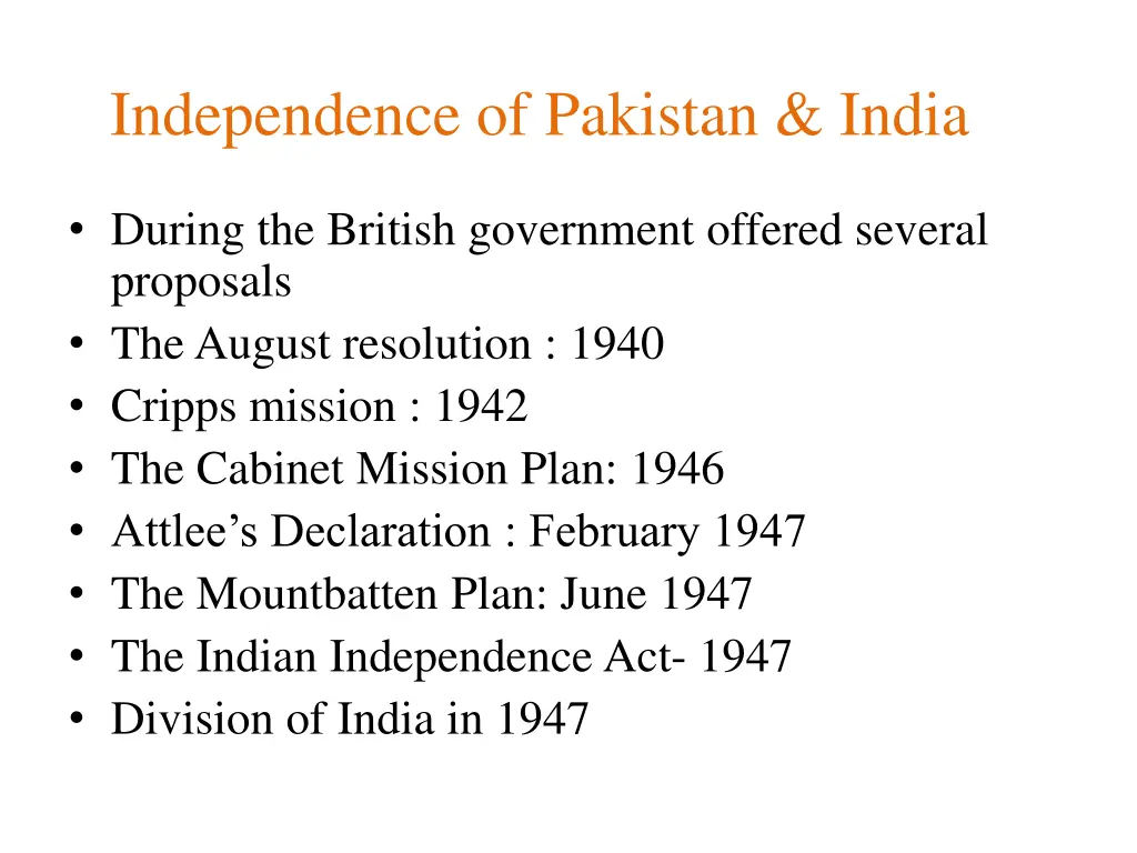 independence of pakistan india
