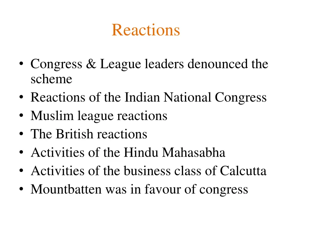 reactions