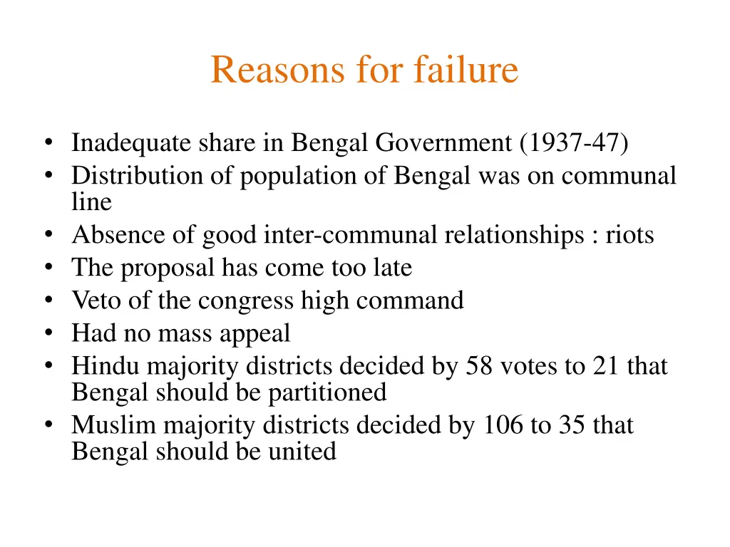 reasons for failure