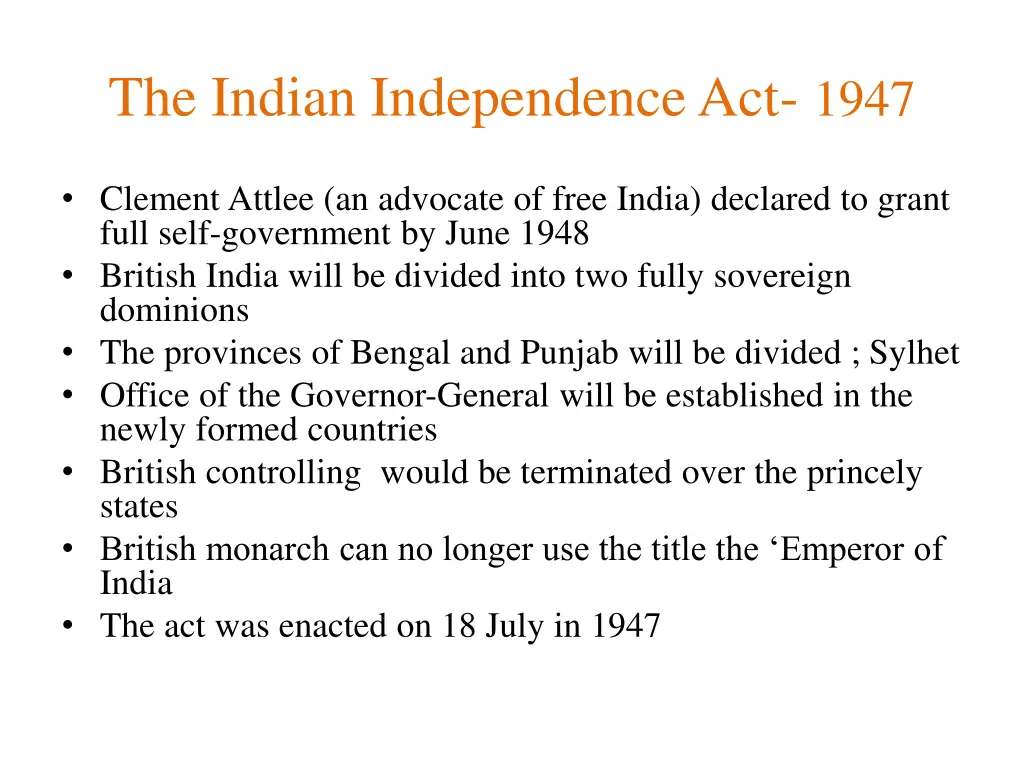 the indian independence act 1947
