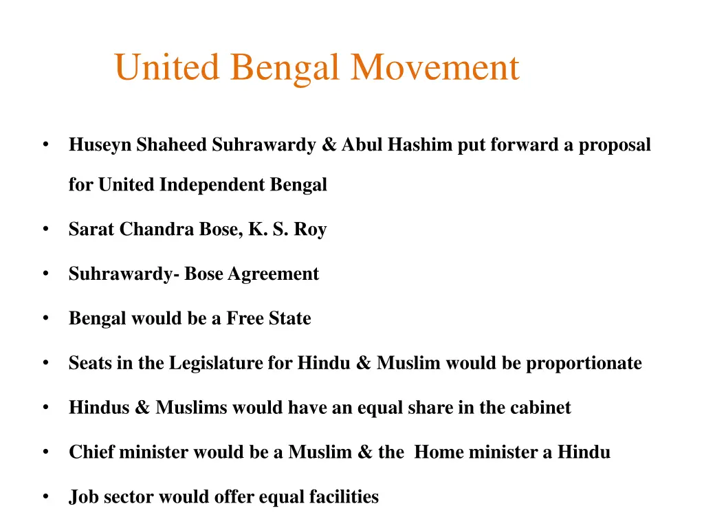 united bengal movement