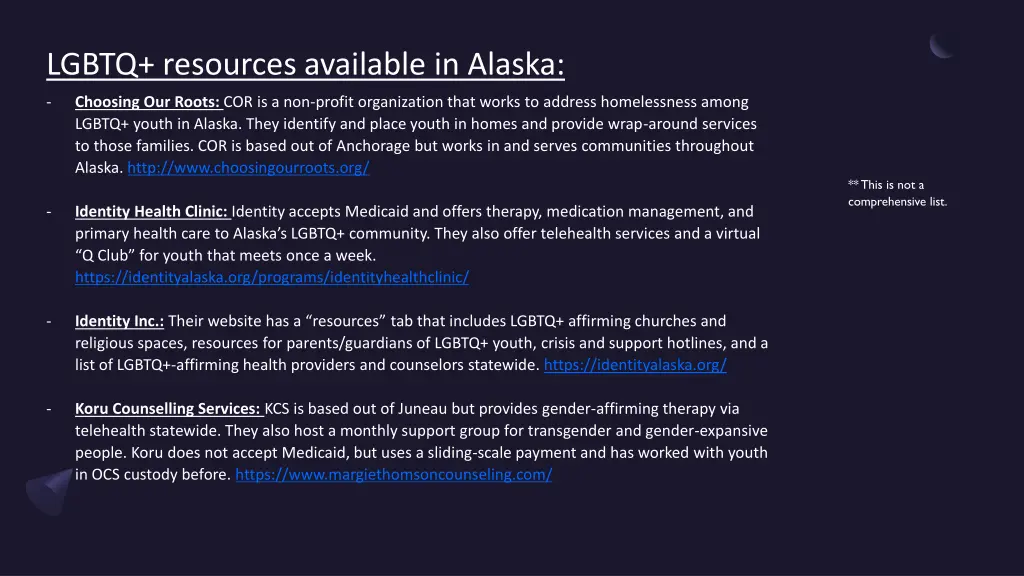 lgbtq resources available in alaska