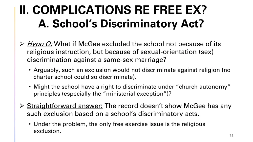 ii complications re free ex a school