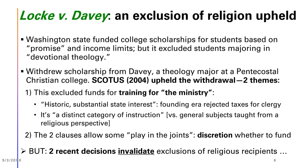 locke v davey an exclusion of religion upheld