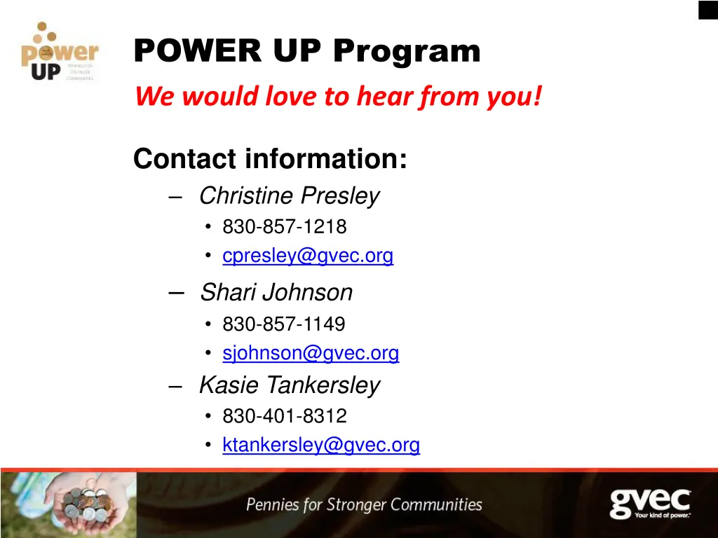 power up program we would love to hear from you