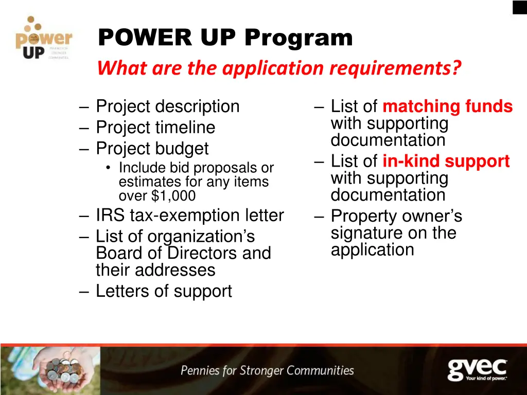 power up program what are the application