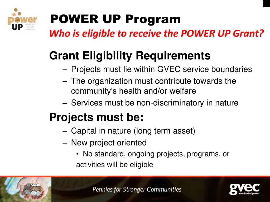 power up program who is eligible to receive