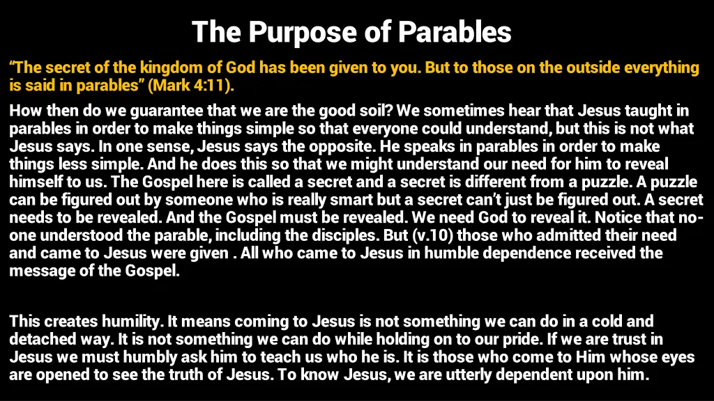 the purpose of parables