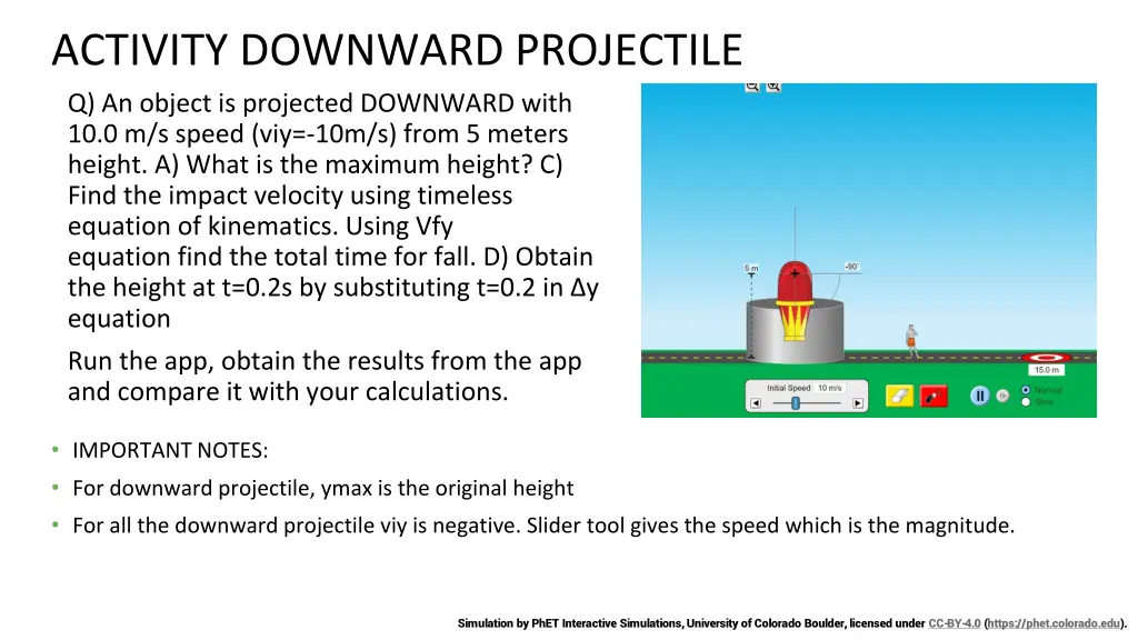 activity downward projectile q an object