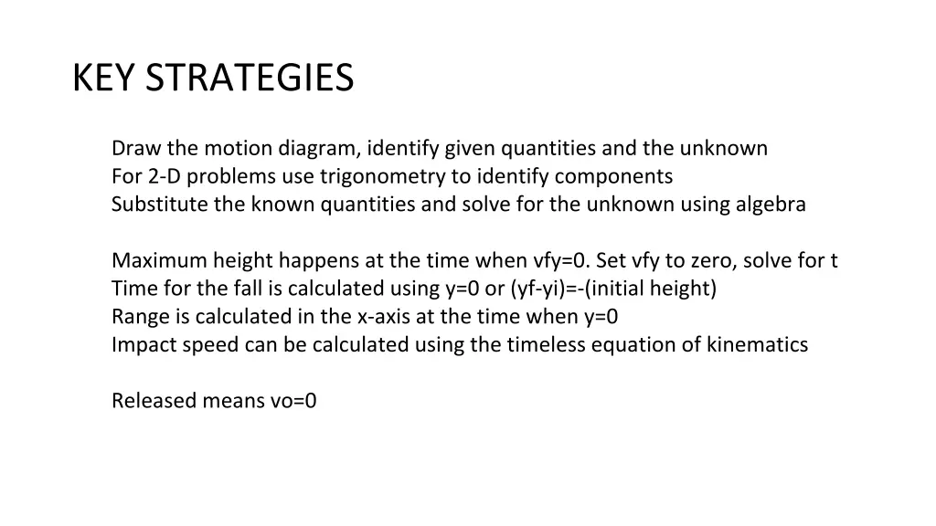 key strategies