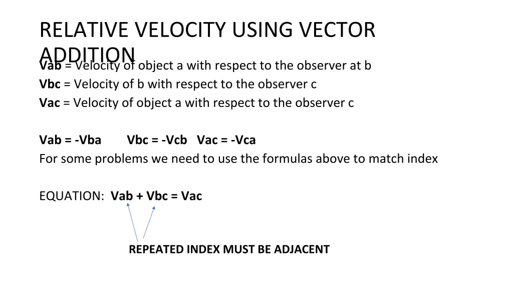 relative velocity using vector addition 1