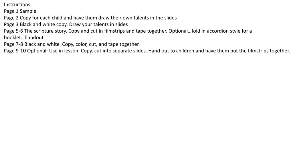 instructions page 1 sample page 2 copy for each