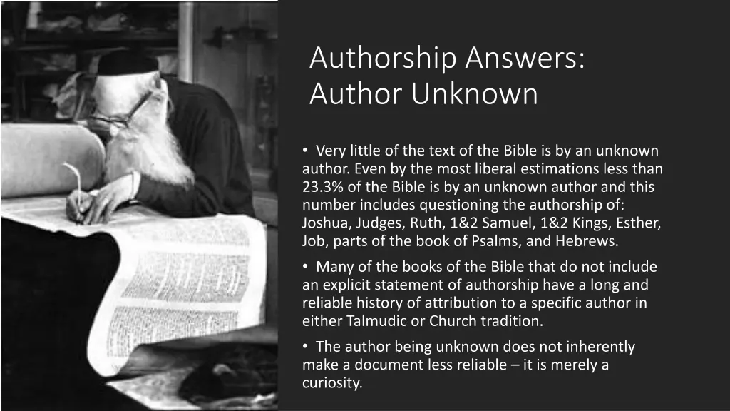 authorship answers author unknown