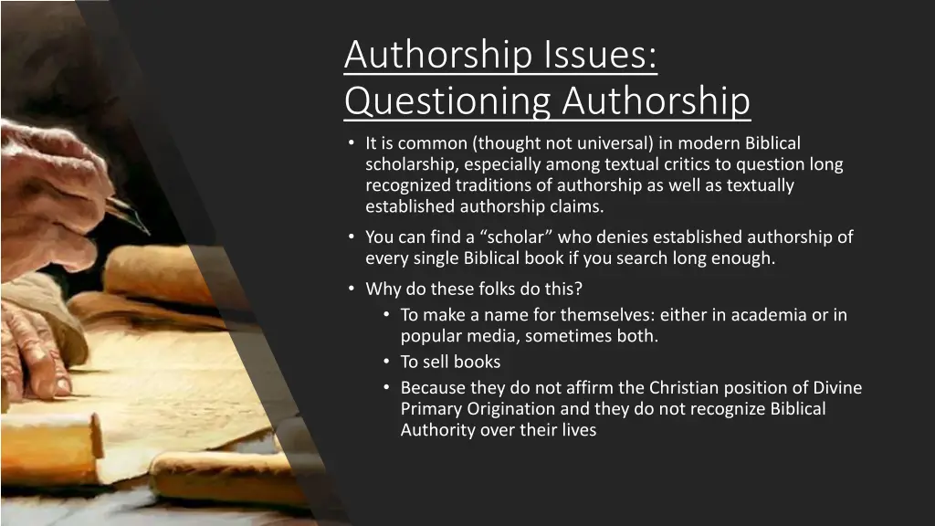 authorship issues questioning authorship