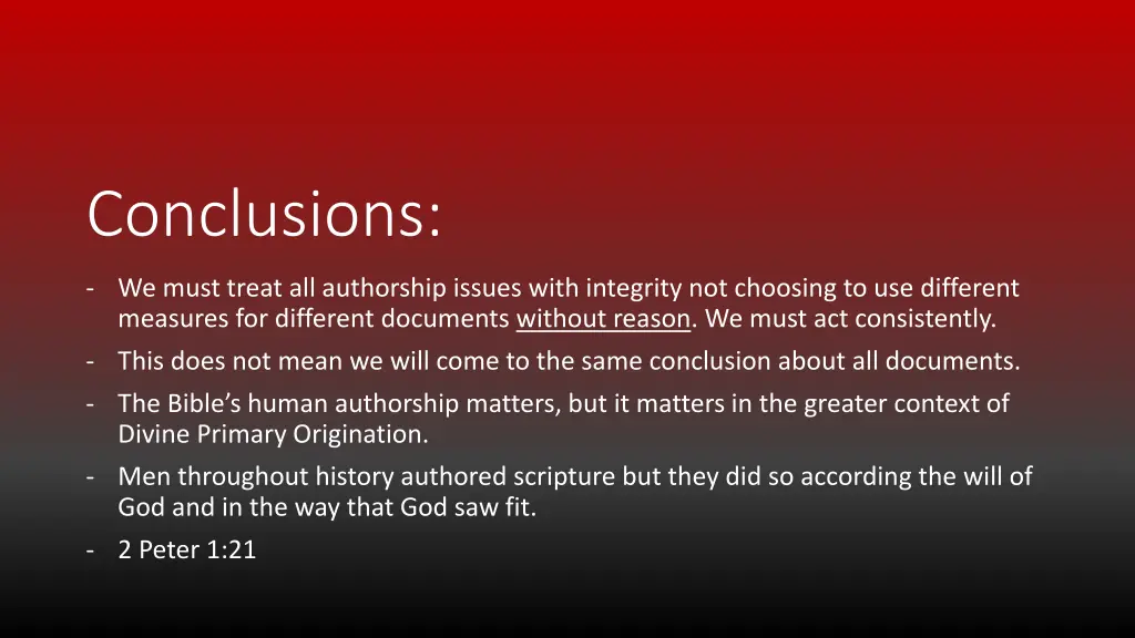 conclusions