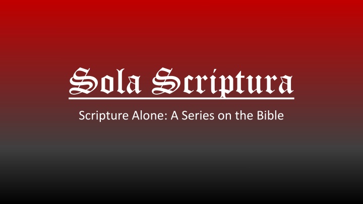 sola scriptura