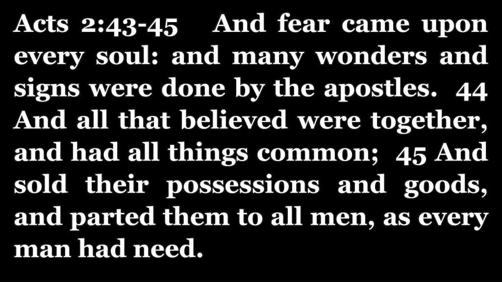 acts 2 43 45 and fear came upon every soul