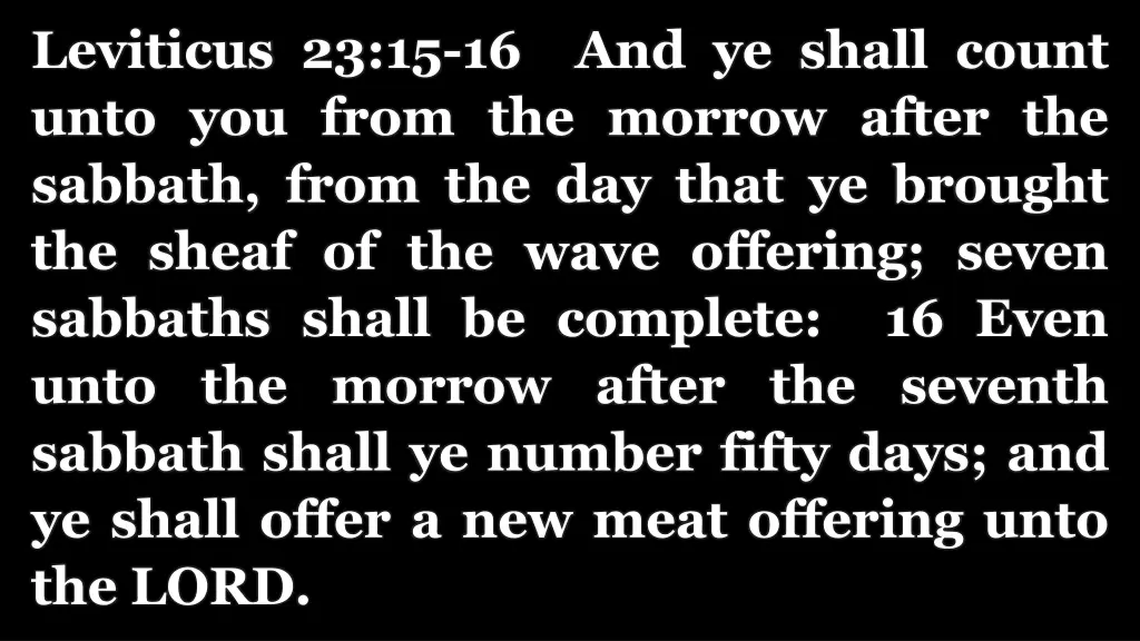 leviticus 23 15 16 and ye shall count unto
