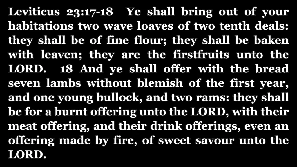 leviticus 23 17 18 ye shall bring out of your