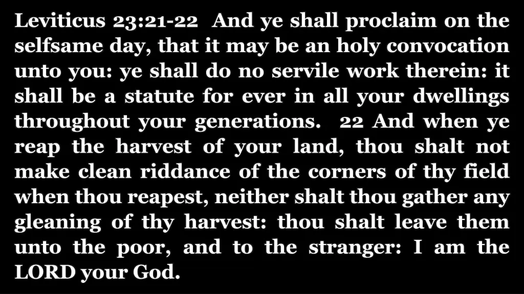 leviticus 23 21 22 and ye shall proclaim