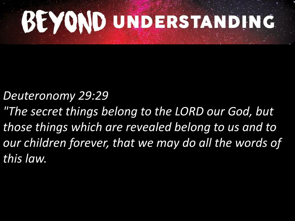 deuteronomy 29 29 the secret things belong