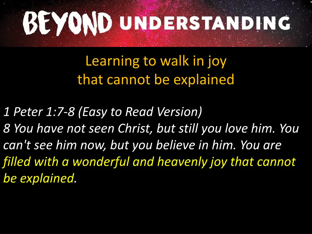 learning to walk in joy that cannot be explained 1