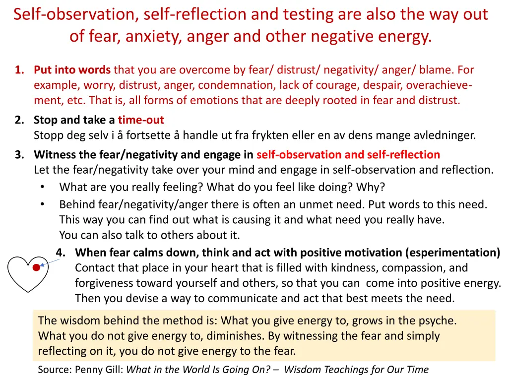 self observation self reflection and testing