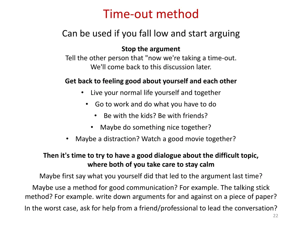 time out method