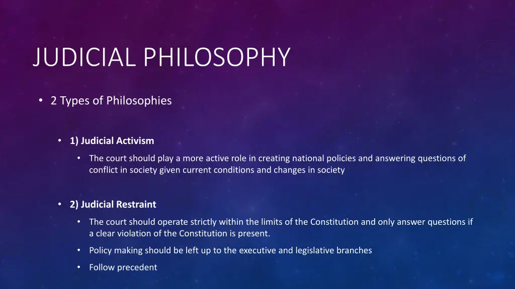 judicial philosophy