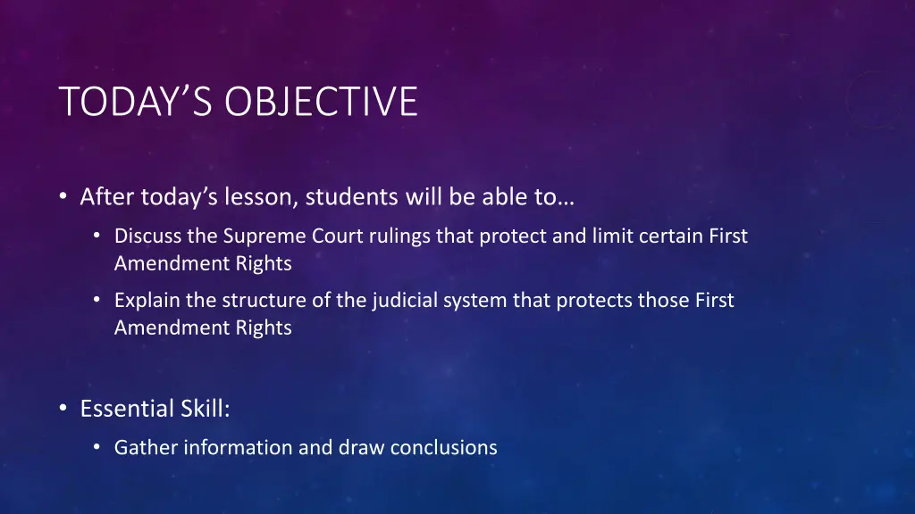 today s objective