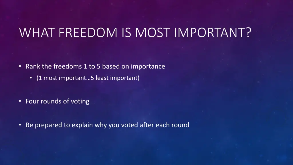what freedom is most important