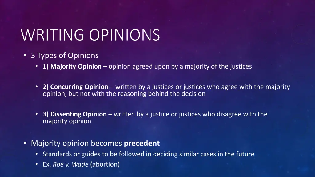 writing opinions