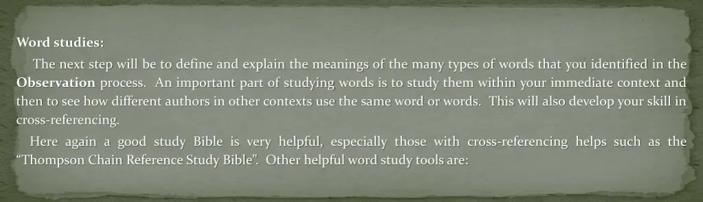 word studies