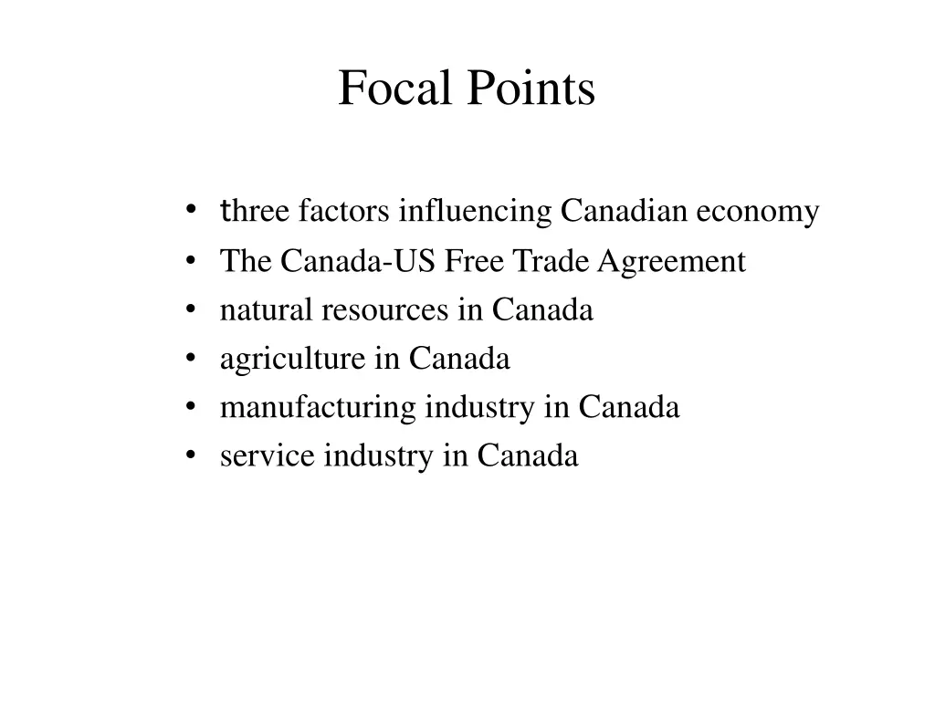 focal points