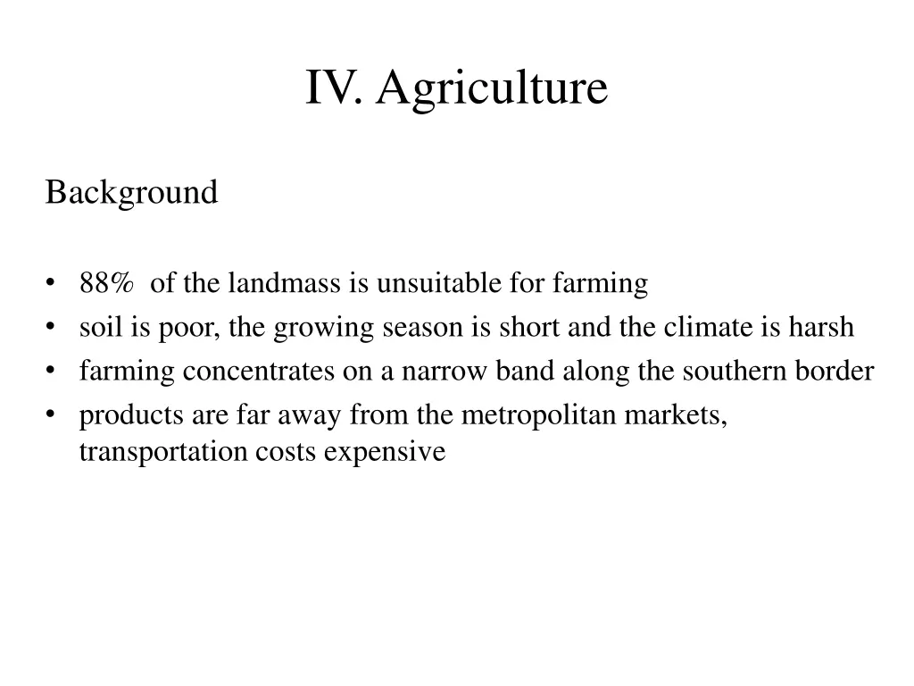 iv agriculture