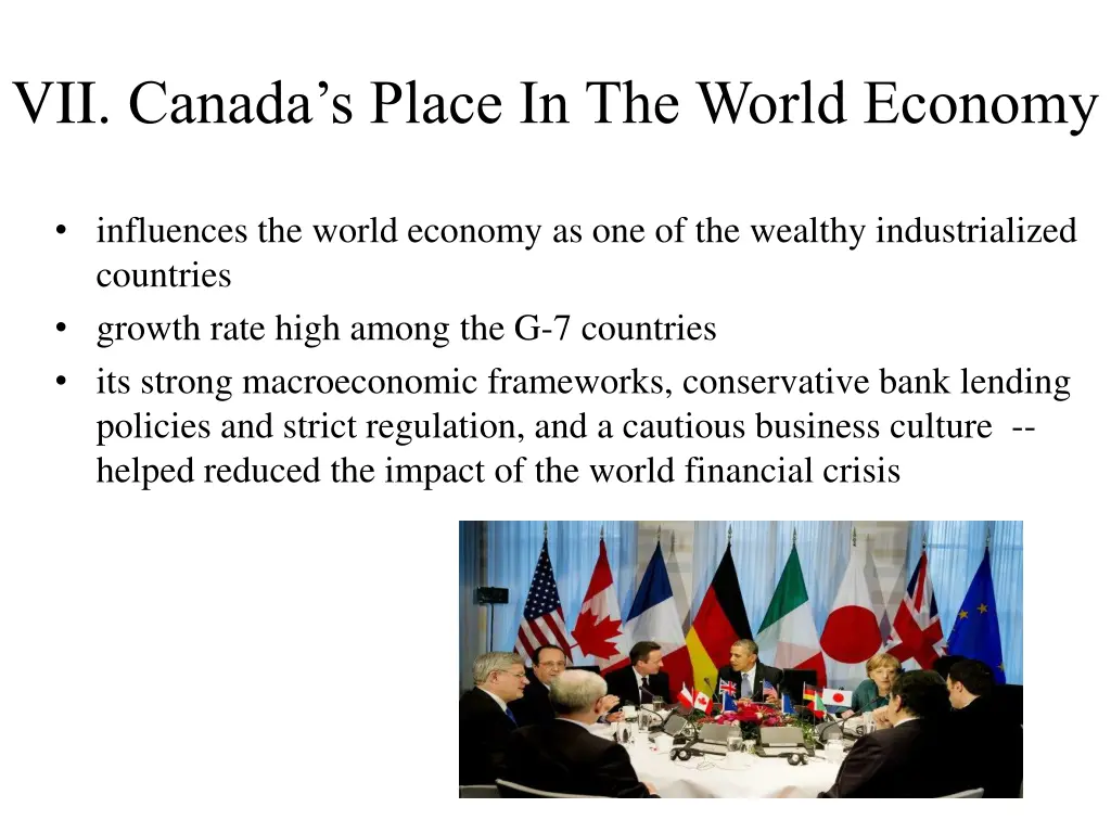 vii canada s place in the world economy