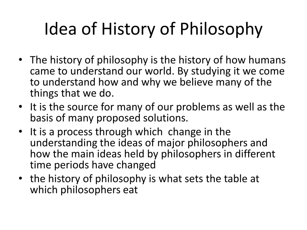idea of history of philosophy